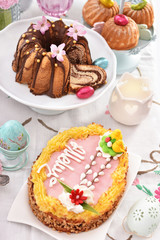 traditional easter pastries  on the table