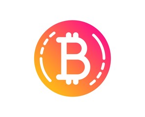 Bitcoin icon. Cryptocurrency coin sign. Crypto money symbol. Classic flat style. Gradient bitcoin icon. Vector