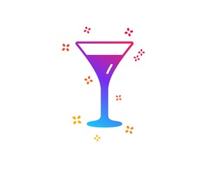 Martini glass icon. Wine glass sign. Dynamic shapes. Gradient design martini glass icon. Classic style. Vector