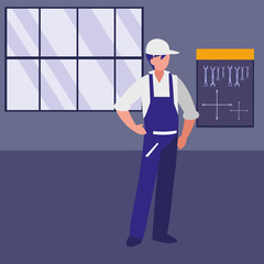 mechanic worker in the workshop place