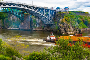 Reversing Falls Road Bridge. over Saint John River in New Brunswick, Canada