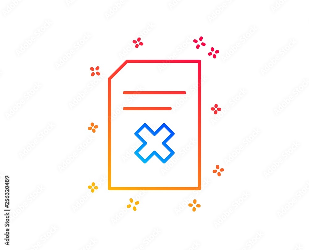 Poster remove document line icon. delete information file sign. paper page concept symbol. gradient design 