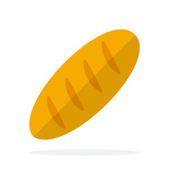 Loaf of bread vector flat material design isolated object on white background.