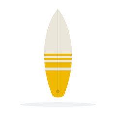 Surfboard vector flat material design isolated object on white background.