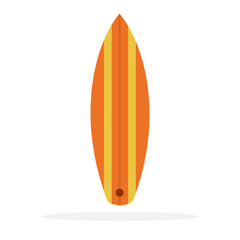 Surfboard vector flat material design isolated object on white background.