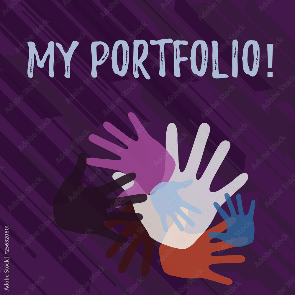 Poster handwriting text my portfolio. conceptual photo samples of work art drawings photography color hand 