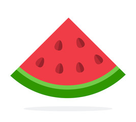 Watermelon slice vector flat material design isolated object on white background.