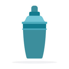 Cocktail shaker vector flat material design isolated object on white background.