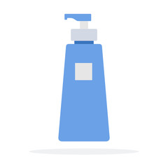 Bottle with dispenser vector flat material design isolated object on white background.