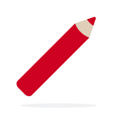 Pencil for the lip contour vector flat material design isolated object on white background.