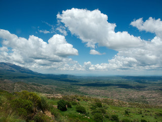 The view alongside route 34 in Altas Cumbres (high peaks), Cordoba, Argentina.