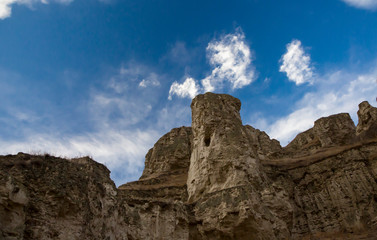 Sandy rocks in the mountain gorge, the North Caucasus