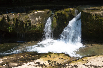 Beautiful falls in mountains, the wild nature of the North Caucasus