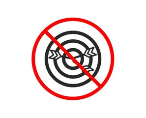 No or Stop. Target icon. Marketing targeting strategy symbol. Aim with arrows sign. Prohibited ban stop symbol. No targeting icon. Vector