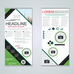 Modern roll-up business banners vector template