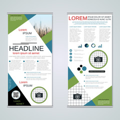 Modern roll-up business banners vector template