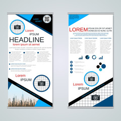 Naklejka premium Modern roll-up business banners vector template