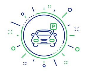 Car parking line icon. Auto park sign. Transport place symbol. Quality design elements. Technology parking button. Editable stroke. Vector