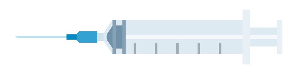 Medical syringe with needle vector icon flat isolated