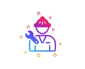 Spanner tool icon. Repairman service sign. Fix instruments symbol. Dynamic shapes. Gradient design repairman icon. Classic style. Vector