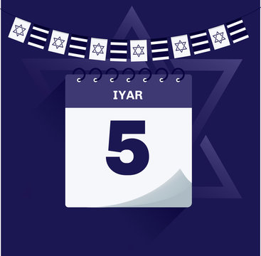 Flat calendar of 5th Iyar
