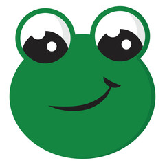 Smiling green frog vector illustration on white background