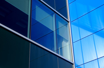 office window building corner blue skyscraper business finance modern architecture