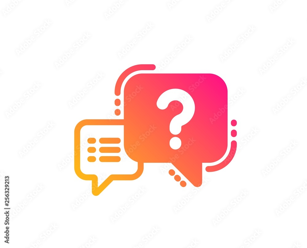 Poster question mark icon. quiz chat bubble sign. classic flat style. gradient question mark icon. vector