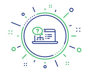 Question mark line icon. Online quiz test sign. Quality design elements. Technology online help button. Editable stroke. Vector
