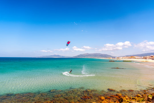Spain, Andalucia, Tarifa, kite surfer