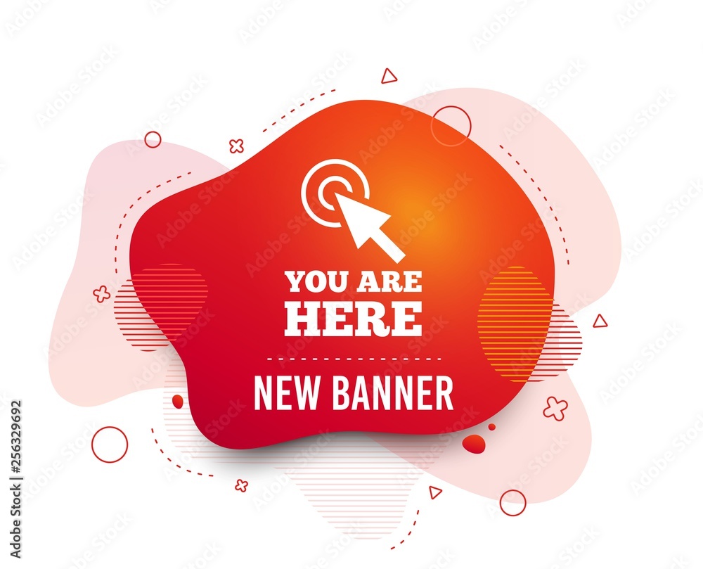 Poster fluid badge. you are here sign icon. info cursor symbol. map pointer with your location. abstract sh