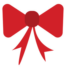 A red ribbon bow vector or color illustration