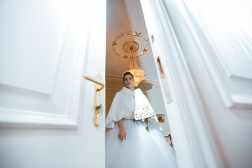 Elegant bride in a vintage room