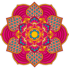 Colorful complex mandala for decorations,holidays,celebrations indian colors theme