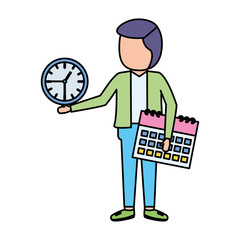 businessman with clock calendar