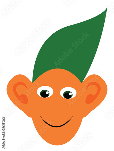 Big ear boy vector or color illustration