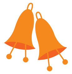 Ringling bell with two clapper vector or color illustration