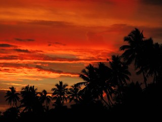 Obraz na płótnie Canvas Tropical Island Sunset-Samoa