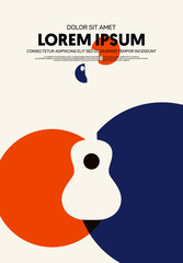 Music poster modern vintage retro style