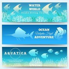 Underwater scene banners