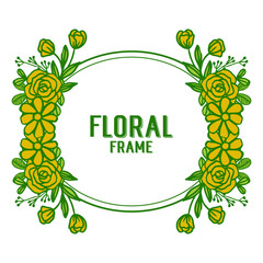 Vector illustration elegant rose yellow floral frame with vintage card