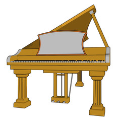 Piano for music instrument vector or color illustration