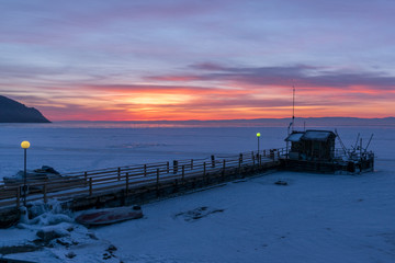 Winter sunrise on Lake Baikal