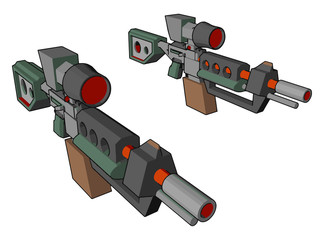 Sniper gun for shooting the target vector or color illustration