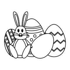 happy easter rabbit eggs