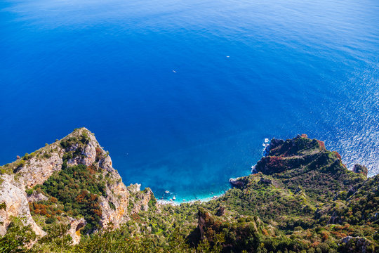 Italy, Campania, Capri, Anacapri, View From Monte Solaro