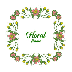 Vector illustration various texture colorful floral frame with invitation card