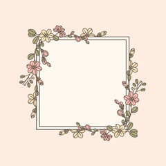 Botanical floral mockup illustration