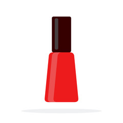 Red nail polish vector flat material design isolated object on white background.