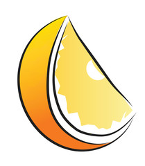 Orange color lemon fruit vector or color illustration